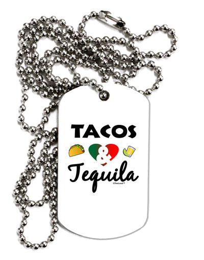 Tacos & Tequila Adult Dog Tag Chain Necklace-Dog Tag Necklace-TooLoud-1 Piece-Davson Sales