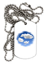 Blue Sky Puffy Clouds Adult Dog Tag Chain Necklace-Dog Tag Necklace-TooLoud-White-Davson Sales