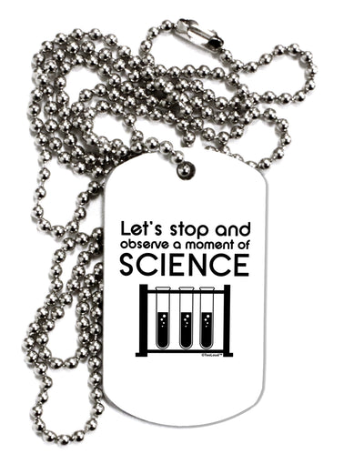 Moment of Science Adult Dog Tag Chain Necklace by TooLoud-Dog Tag Necklace-TooLoud-White-Davson Sales