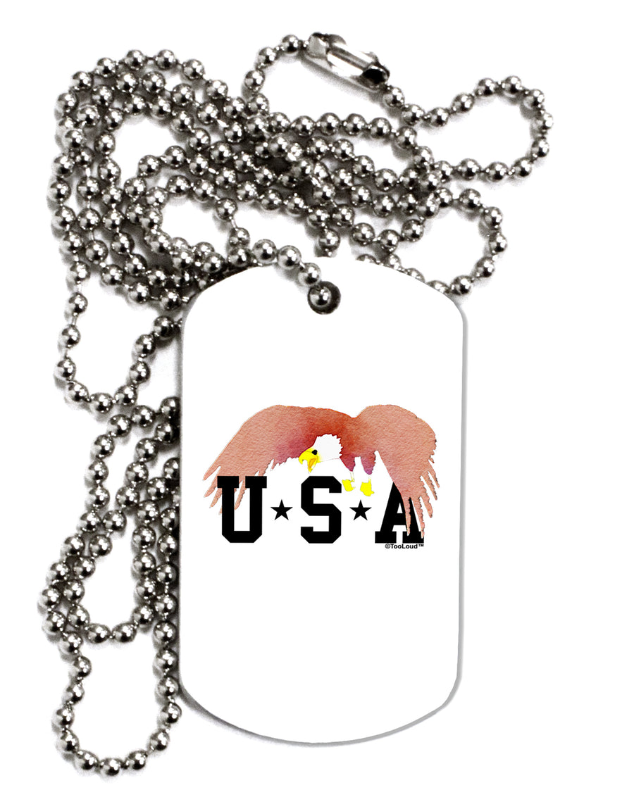 Bald Eagle USA Adult Dog Tag Chain Necklace by TooLoud-TooLoud-White-Davson Sales