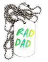 Rad Dad Design - 80s Neon Adult Dog Tag Chain Necklace by TooLoud-Dog Tag Necklace-TooLoud-White-Davson Sales