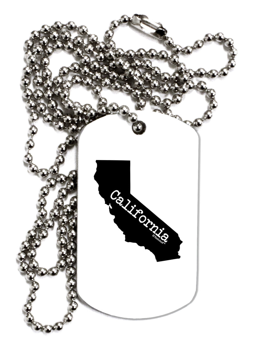 California - United States Shape Adult Dog Tag Chain Necklace-Dog Tag Necklace-TooLoud-White-Davson Sales