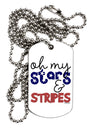 Oh My Stars and Stripes - Patriotic Design Adult Dog Tag Chain Necklace-Dog Tag Necklace-TooLoud-White-Davson Sales