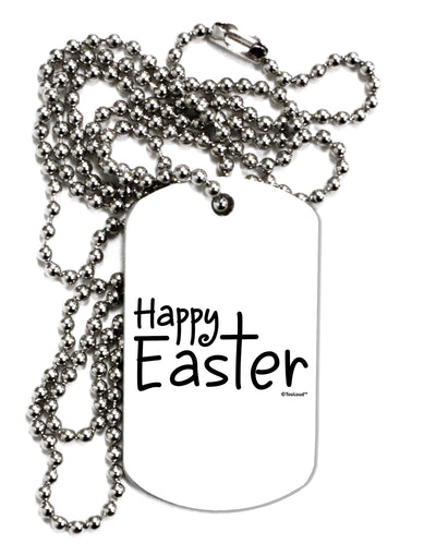 Happy Easter with Cross Adult Dog Tag Chain Necklace by TooLoud-Dog Tag Necklace-TooLoud-White-Davson Sales