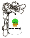 Cute Cactus - Free Hugs Adult Dog Tag Chain Necklace by TooLoud-Dog Tag Necklace-TooLoud-White-Davson Sales