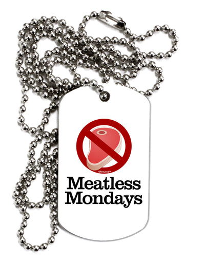 Meatless Mondays Adult Dog Tag Chain Necklace by TooLoud-Dog Tag Necklace-TooLoud-White-Davson Sales