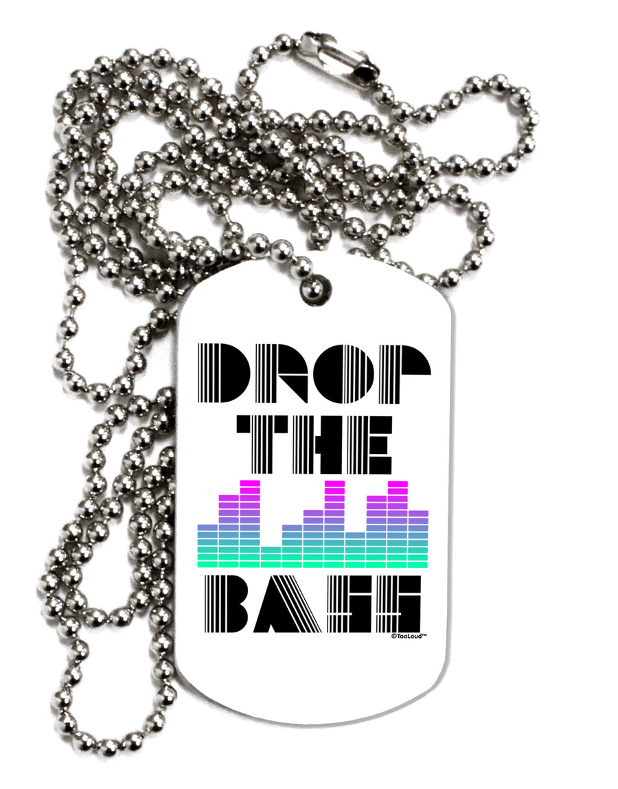 Drop the Bass Adult Dog Tag Chain Necklace-Dog Tag Necklace-TooLoud-White-Davson Sales
