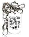 Personalized Bachelorette Party - Last Fling Before the Ring Adult Dog Tag Chain Necklace-Dog Tag Necklace-TooLoud-White-Davson Sales