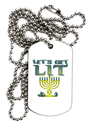 Let's Get Lit Menorah Adult Dog Tag Chain Necklace-Dog Tag Necklace-TooLoud-1 Piece-Davson Sales