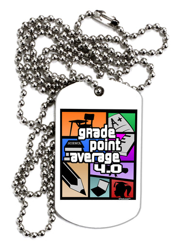 GPA 4 - Grade Point Average Adult Dog Tag Chain Necklace by TooLoud-Dog Tag Necklace-TooLoud-1 Piece-Davson Sales