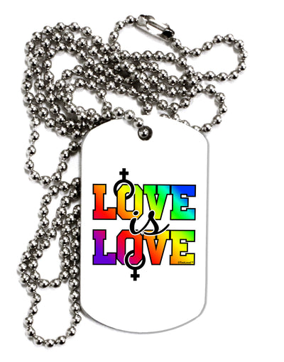 Love Is Love Lesbian Pride Adult Dog Tag Chain Necklace-Dog Tag Necklace-TooLoud-1 Piece-Davson Sales