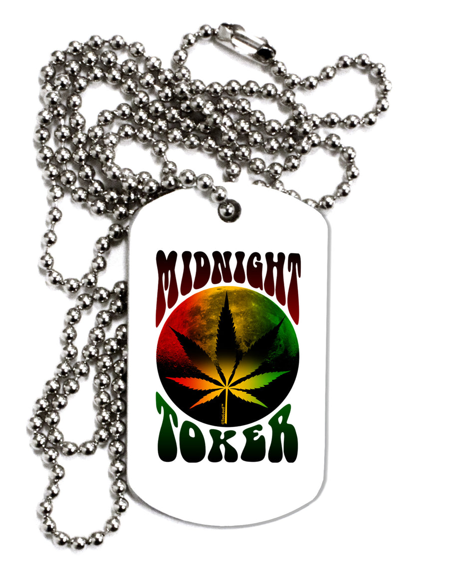 Midnight Toker Marijuana Adult Dog Tag Chain Necklace-Dog Tag Necklace-TooLoud-White-Davson Sales