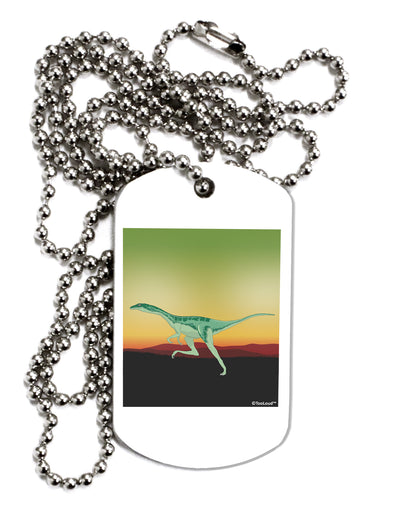 Ornithomimus Velox - Without Name Adult Dog Tag Chain Necklace by TooLoud-Dog Tag Necklace-TooLoud-White-Davson Sales