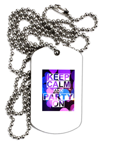 Keep Calm - Party Balloons Adult Dog Tag Chain Necklace-Dog Tag Necklace-TooLoud-1 Piece-Davson Sales