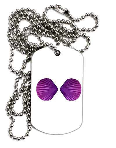 Mermaid Shell Bra Purple Adult Dog Tag Chain Necklace by TooLoud-Dog Tag Necklace-TooLoud-1 Piece-Davson Sales