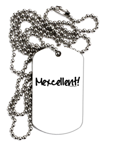 Mexcellent - Cinco De Mayo Adult Dog Tag Chain Necklace by TooLoud-Dog Tag Necklace-TooLoud-White-Davson Sales