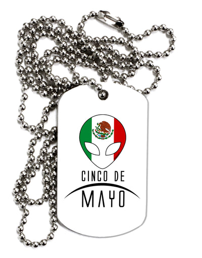 Mexican Extraterrestrial Text Adult Dog Tag Chain Necklace by TooLoud-Dog Tag Necklace-TooLoud-1 Piece-Davson Sales