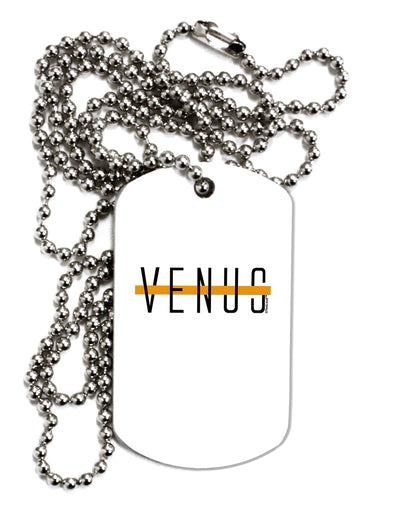 Planet Venus Text Only Adult Dog Tag Chain Necklace by TooLoud-Dog Tag Necklace-TooLoud-1 Piece-Davson Sales