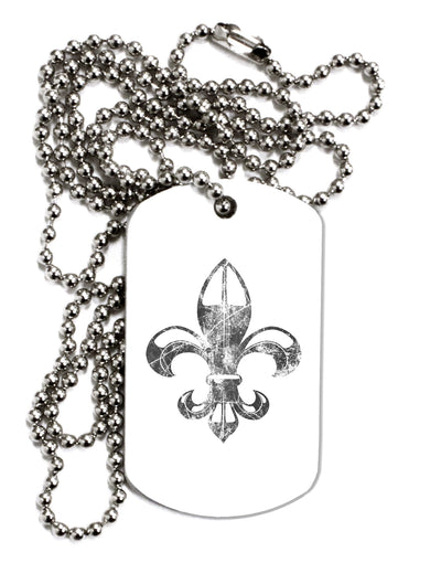 Distressed Fleur de Lis Adult Dog Tag Chain Necklace-Dog Tag Necklace-TooLoud-1 Piece-Davson Sales