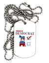 Proud Democrat Checkmark Adult Dog Tag Chain Necklace-Dog Tag Necklace-TooLoud-1 Piece-Davson Sales