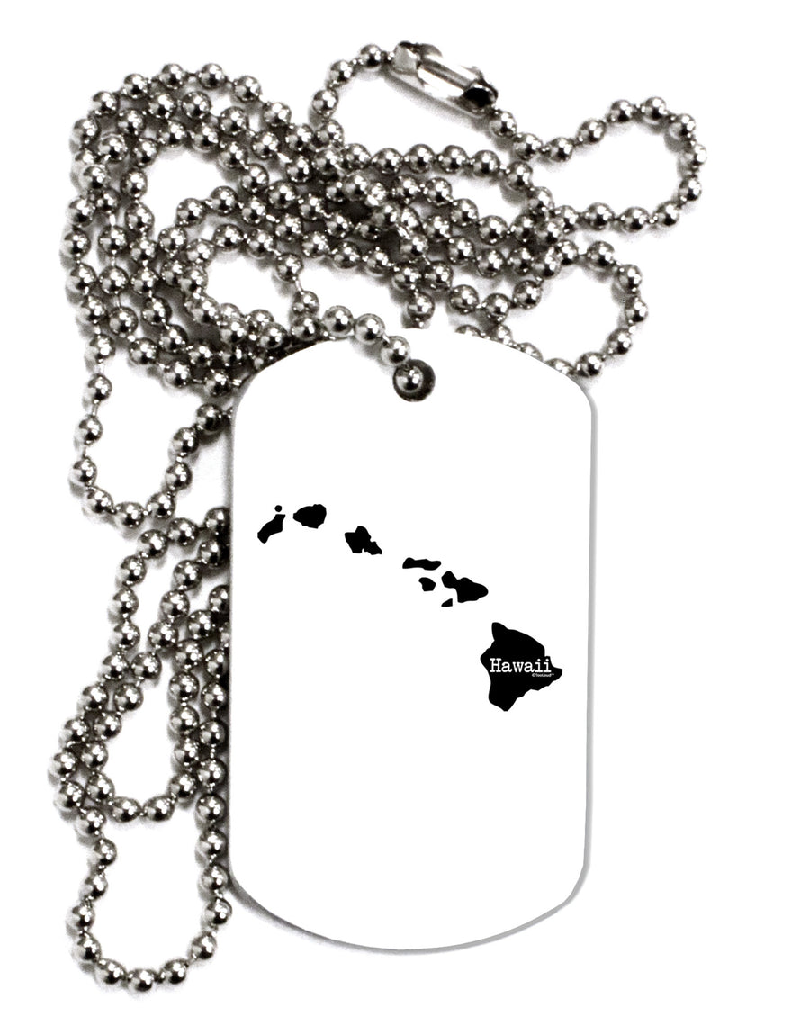 Hawaii - United States Shape Adult Dog Tag Chain Necklace-Dog Tag Necklace-TooLoud-White-Davson Sales