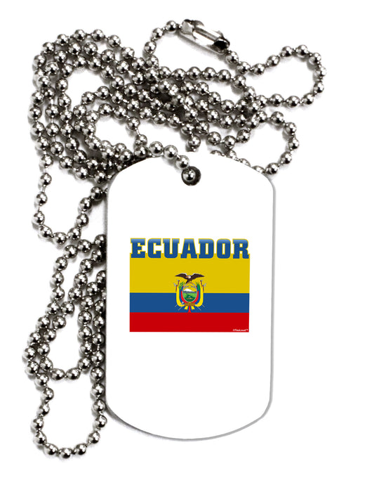 Ecuador Flag Adult Dog Tag Chain Necklace-Dog Tag Necklace-TooLoud-1 Piece-Davson Sales