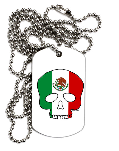 Skull Flag Mexico Adult Dog Tag Chain Necklace-Dog Tag Necklace-TooLoud-1 Piece-Davson Sales