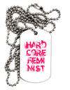 Hardcore Feminist - Pink Adult Dog Tag Chain Necklace-Dog Tag Necklace-TooLoud-White-Davson Sales