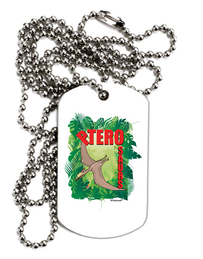 Pterosaurs - With Name Adult Dog Tag Chain Necklace by TooLoud-Dog Tag Necklace-TooLoud-White-Davson Sales