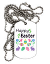 Happy Easter Design Adult Dog Tag Chain Necklace-Dog Tag Necklace-TooLoud-White-Davson Sales