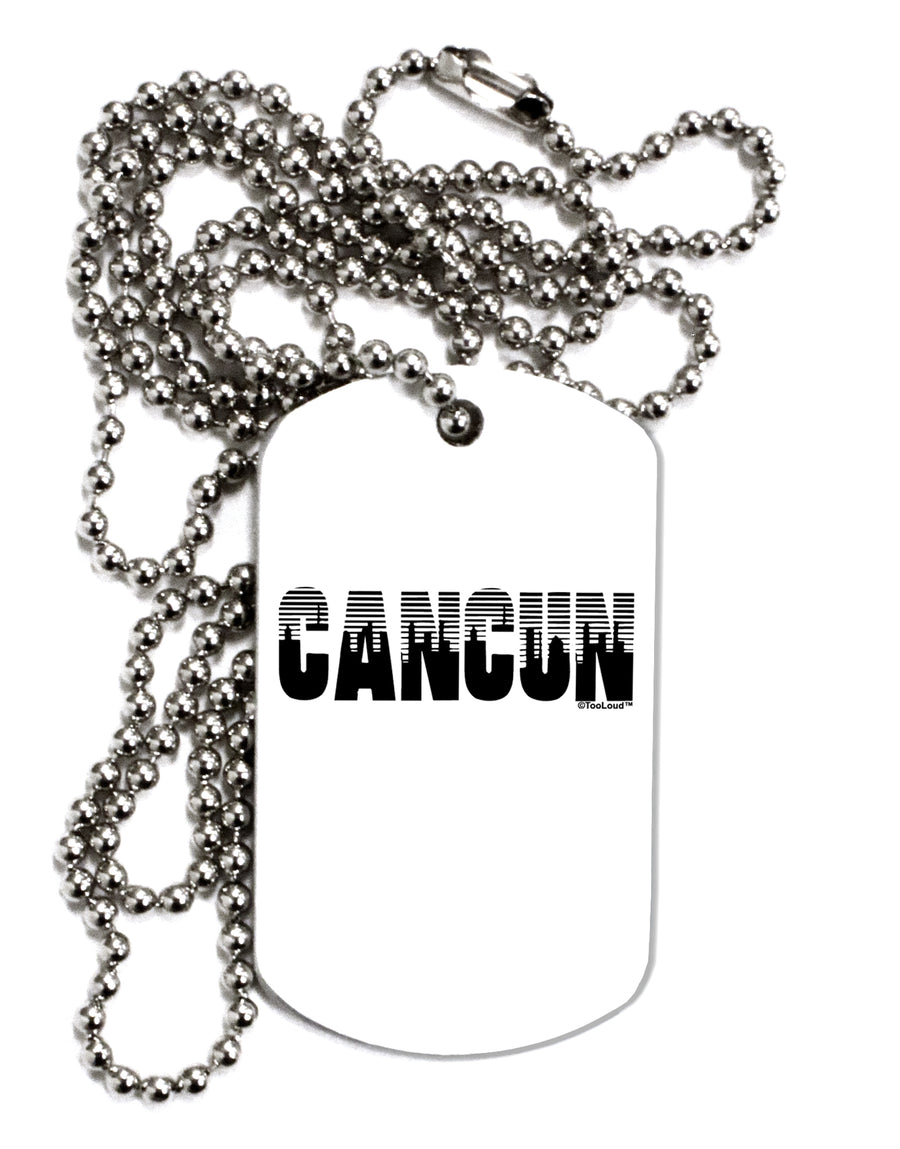 Cancun Mexico - Cinco de Mayo Adult Dog Tag Chain Necklace by TooLoud-TooLoud-White-Davson Sales