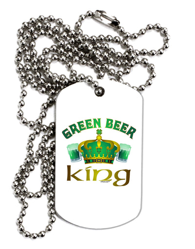 Green Beer King Adult Dog Tag Chain Necklace-Dog Tag Necklace-TooLoud-1 Piece-Davson Sales