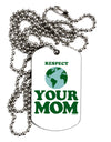 Respect Your Mom - Mother Earth Design - Color Adult Dog Tag Chain Necklace by TooLoud-Dog Tag Necklace-TooLoud-White-Davson Sales