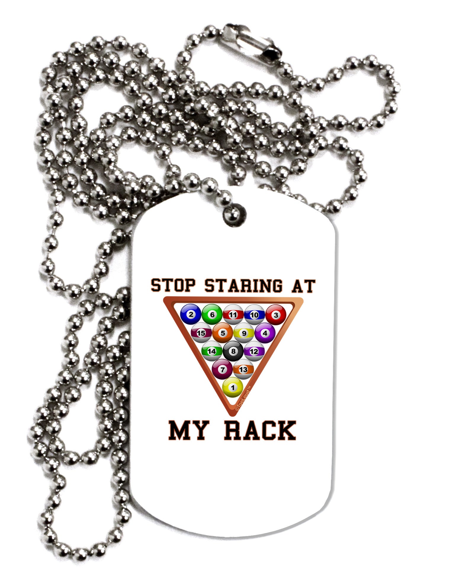 Stop Staring At My Rack - Pool Adult Dog Tag Chain Necklace-Dog Tag Necklace-TooLoud-1 Piece-Davson Sales