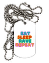 Eat Sleep Rave Repeat Hypnotic Adult Dog Tag Chain Necklace by TooLoud-Dog Tag Necklace-TooLoud-White-Davson Sales