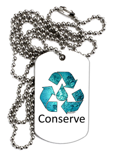 Water Conservation Text Adult Dog Tag Chain Necklace by TooLoud-Dog Tag Necklace-TooLoud-White-Davson Sales