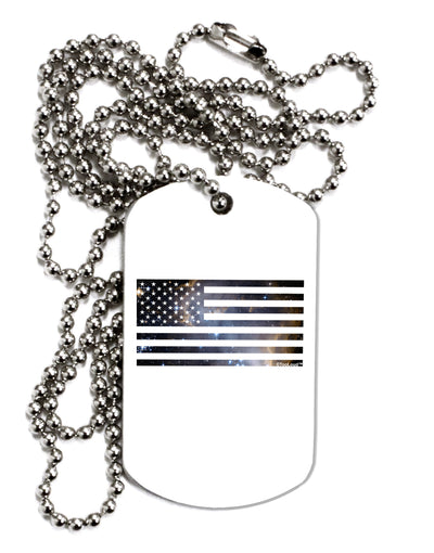 American Flag Galaxy Adult Dog Tag Chain Necklace by TooLoud-Dog Tag Necklace-TooLoud-White-Davson Sales