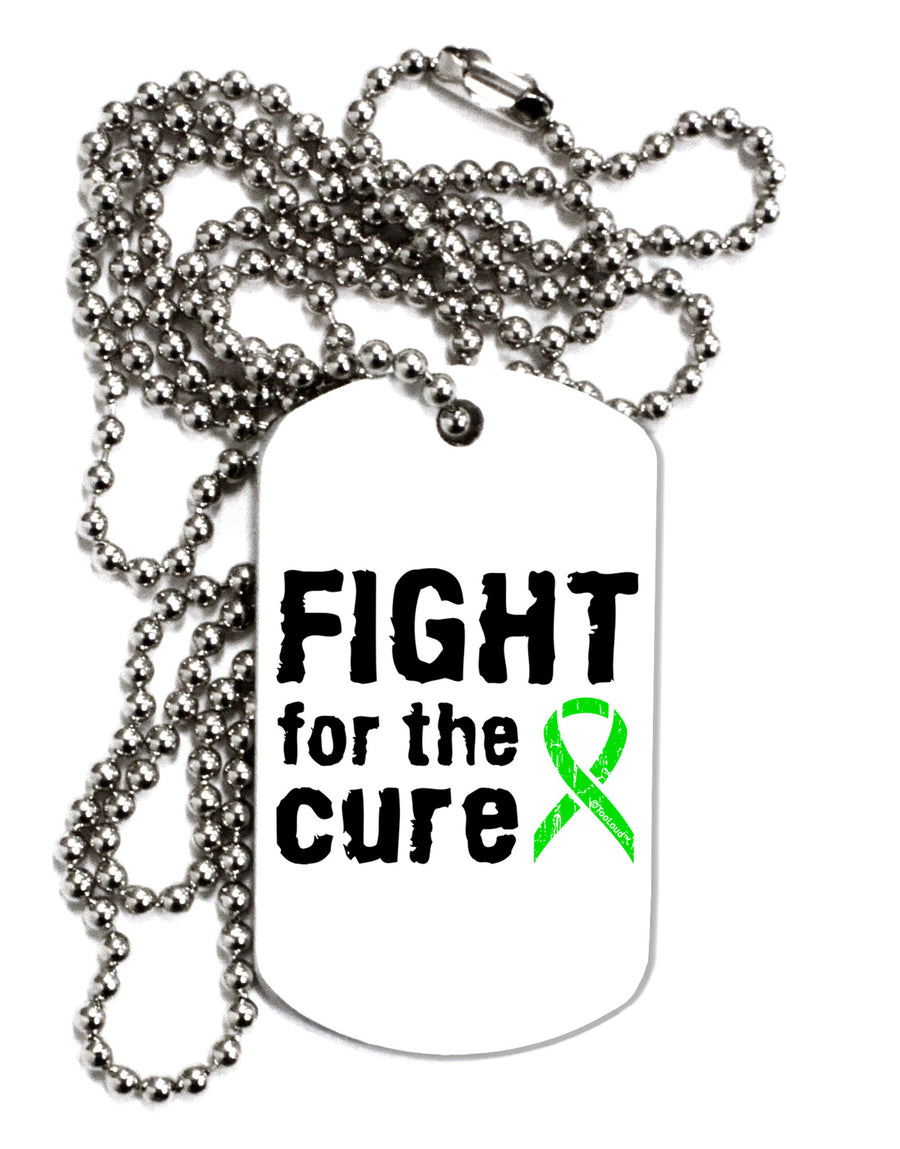 Fight for the Cure - Lime Green Ribbon Lyme Disease Adult Dog Tag Chain Necklace-Dog Tag Necklace-TooLoud-White-Davson Sales