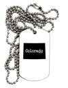 Colorado - United States Shape Adult Dog Tag Chain Necklace-Dog Tag Necklace-TooLoud-White-Davson Sales