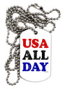 USA All Day - Distressed Patriotic Design Adult Dog Tag Chain Necklace by TooLoud-Dog Tag Necklace-TooLoud-White-Davson Sales