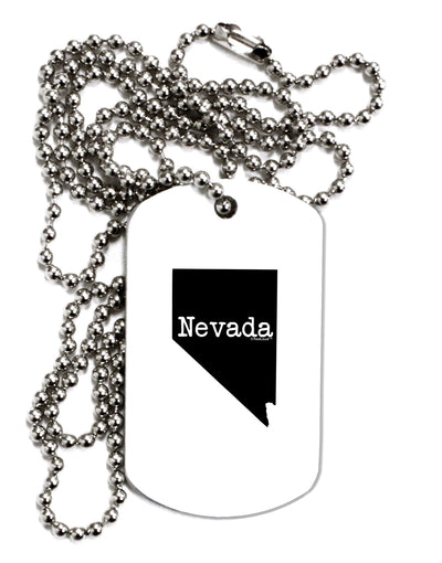 Nevada - United States Shape Adult Dog Tag Chain Necklace by TooLoud-Dog Tag Necklace-TooLoud-White-Davson Sales