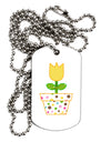 Easter Tulip Design - Yellow Adult Dog Tag Chain Necklace by TooLoud-Dog Tag Necklace-TooLoud-White-Davson Sales