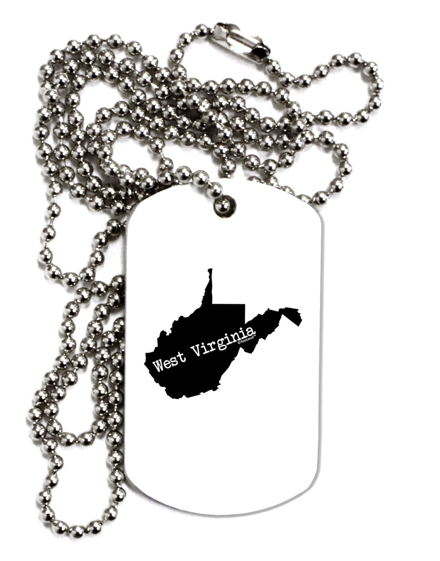 TooLoud West Virginia - United States Shape Adult Dog Tag Chain Necklace-Dog Tag Necklace-TooLoud-White-Davson Sales