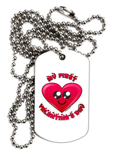 My First Valentine's Day Adult Dog Tag Chain Necklace-Dog Tag Necklace-TooLoud-1 Piece-Davson Sales