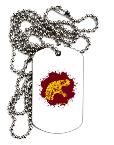 Jurassic Dinosaur Face Blood Splatter Adult Dog Tag Chain Necklace by TooLoud-Dog Tag Necklace-TooLoud-White-Davson Sales