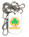 Shamrock Button - Lucky Adult Dog Tag Chain Necklace by TooLoud-Dog Tag Necklace-TooLoud-White-Davson Sales