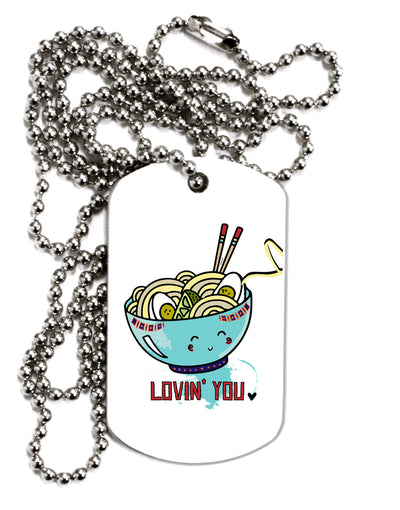 TooLoud Matching Lovin You Blue Pho Bowl Adult Dog Tag Chain Necklace-Dog Tag Necklace-TooLoud-1 Piece-Davson Sales