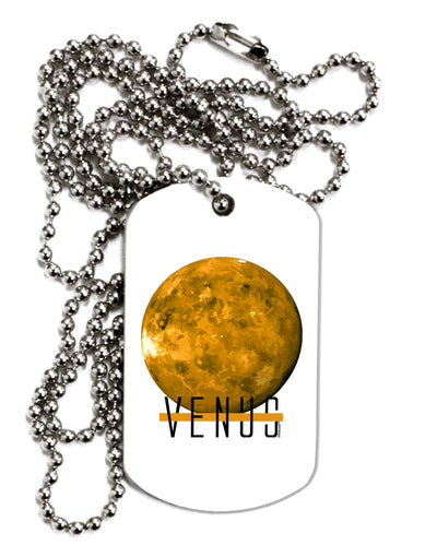 Planet Venus Text Adult Dog Tag Chain Necklace by TooLoud-Dog Tag Necklace-TooLoud-1 Piece-Davson Sales