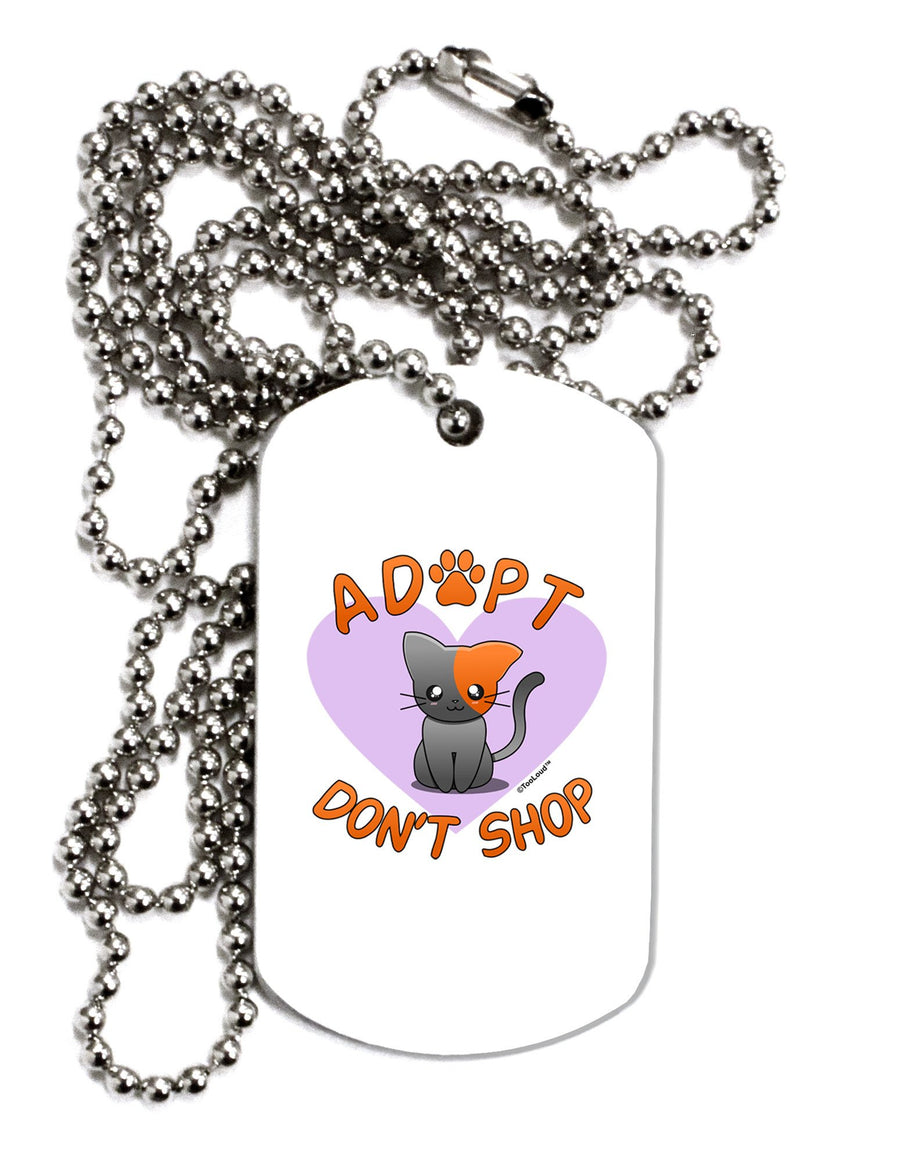 Adopt Don't Shop Cute Kitty Adult Dog Tag Chain Necklace-Dog Tag Necklace-TooLoud-12 Pieces-Davson Sales