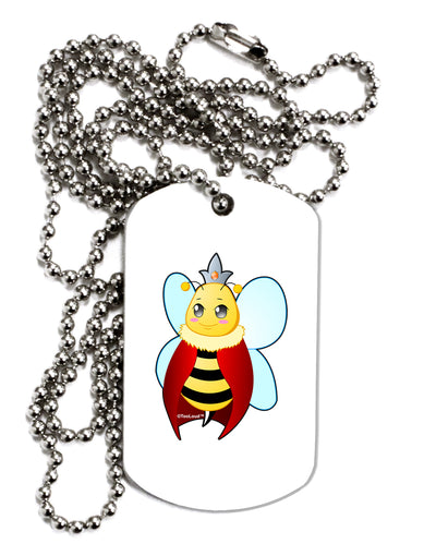 Queen Bee Mothers Day Adult Dog Tag Chain Necklace by TooLoud-Dog Tag Necklace-TooLoud-White-Davson Sales